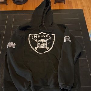 Grunt Style men’s black hooded sweat shirt, size XL